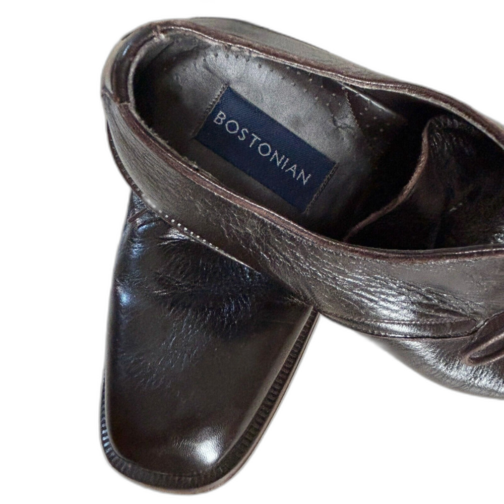 Bostonian Shoes Mens 10.5 M Dark Brown Thick Leather Oxfords Luxurious Excellent - Picture 7 of 8